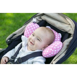 Benbat Poduszka Stabilizacyjna Pink/Dots poduszeczka z dziurką dla ładnej okrągłej główki dziecka