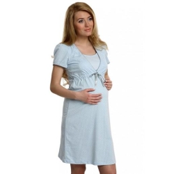 Italian Fashion koszula dla kobiet w ciąży lub karmiących FELICITA z krótkim rękawem NIEBIESKA rozmiar M