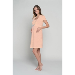 Italian Fashion koszula dla kobiet w ciąży lub karmiących FELICITA z krótkim rękawem MORELOWA rozmiar Large