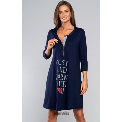 Italian Fashion koszula dla kobiet w ciąży i karmiących BALSAM granatowa z rękawem 3/4 rozmiar Small