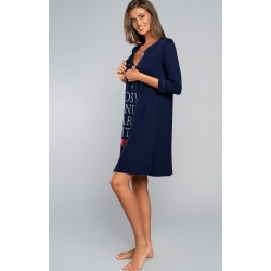 Italian Fashion koszula dla kobiet w ciąży i karmiących BALSAM granatowa z rękawem 3/4 rozmiar Small