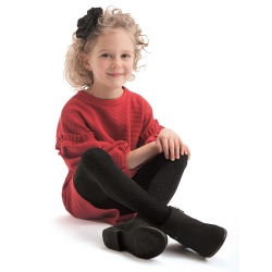 Rajstopy dziecięce Knittex ANGEL DUST Black czarne rajstopki z brokatem dla dziewczynki rozmiary 92/98, 104/110, 116/122, 128/134 cm