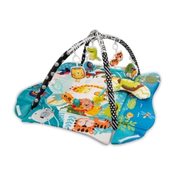 Mata edukacyjna dla dziecka Lionelo Anika Plus Multicolor z pałąkami i funkcją kojca