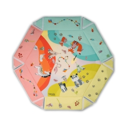 Mata edukacyjna dla dziecka Lionelo Jenny Multicolor z pałąkami i funkcją kojca