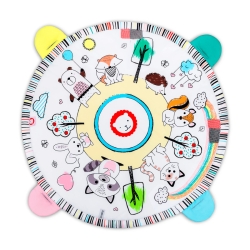 Mata edukacyjna dla dziecka Lionelo Paula Plus Multicolor z pałąkami interaktywna z muzyką i podświetleniem LED