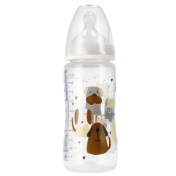 Butelka antykolkowa First Choice+ 300ml smoczek silikonowy 2M 6-18 miesięcy Nuk 216007 ze wskaźnikiem temperatury CAT&DOG