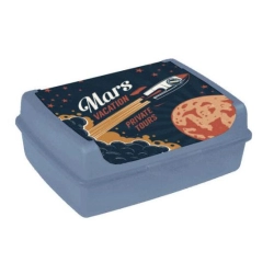 Snack Box śniadaniówka pojemnik śniadaniowy Carla "Space Tour" deco-click-box midi 1L Nordic Blue