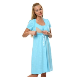 Italian Fashion koszula dla kobiet w ciąży i karmiących RADOŚĆ turkusowa z krótkim rękawem rozmiary S, M, L, XXL