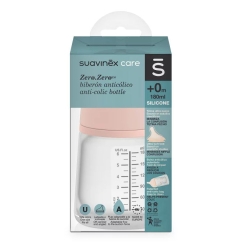 Suavinex zestaw startowy butelka antykolkowa 180ml z silikonowym smoczkiem o regulowanym przepływie Zero Zero + smoczek uspokajający -2-2m