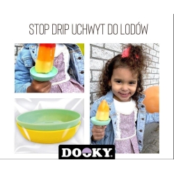 Uchwyt podstawka do lodów STOP DRIP Dooky 2 sztuki w kolorze żółtym i miętowym