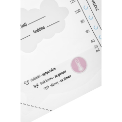 Woreczki BOCIOLAND torebki do przechowywania i mrożenia pokarmu ze wskaźnikiem temperatury 50 woreczków o pojemności 200 ml z podziałką