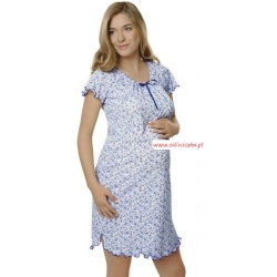 Italian Fashion koszula dla kobiet w ciąży i karmiących BOGNA niebieska z krótkim rękawem rozmiar L