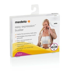 Medela nowy i ulepszony GORSET Easy Expression WHITE biały rozmiar SMALL biustonosz do odciągania pokarmu bez użycia rąk