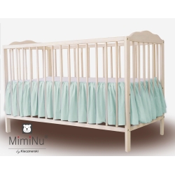 Falbana pod materac do łóżeczka dziecięcego 120/60 cm MimiNu MIĘTOWA bawełniana