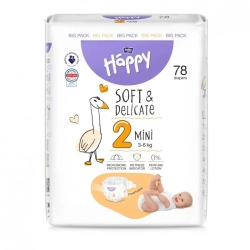 Pieluszki Bella Baby Happy Soft & Delicate rozmiar 2 Mini 3-6 kg - 78 sztuk Big Pack