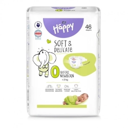 Pieluszki Bella Baby Happy 0 Before Newborn Soft & Delicate pieluchy dla wcześniaków do 2 kg 46 sztuk