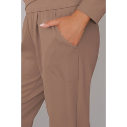 Wygodny komplet dres damski KARINA ubranie domowe Italian Fashion camel brązowy - rozmiary  M