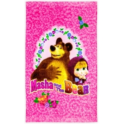 Ręcznik dla dziecka bawełniany Frotte 30x50 cm Masha and the Bear ręczniczek dziecięcy Masza i Niedźwiedź