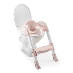 Thermobaby Nakładka na sedes ze stopniem Kiddyloo różowa- ułatwia dziecku naukę korzystania z toalety, z regulowaną długością nóżek i wysokością stopn