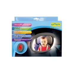Lusterko ze światełkiem LED 30cm z pilotem do obserwacji dziecka w samochodzie montowane na zagłówek - TopGal Bambino