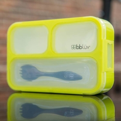 Lunchbox z łyżką-widelcem BENTÖ limonkowy bblüv