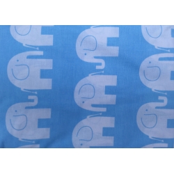 ATK pościel dziecięca 2 elementowa bawełniana niebieska w SŁONIKI poszewki na kołderkę 135/100 i poduszeczkę 60/40 cm