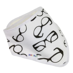 Akuku miękki dwustronny bawełniany śliniak apaszka na rzep OKULARY