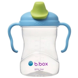 B.Box Butelka z uchwytem i silikonowym ustnikiem kolor Blueberry borówkowy