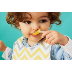 Pierwsze sztućce BLW dla niemowląt b.box lemon sherbet - zestaw sztućców w etui