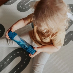Butelka sensoryczna dla dzieci antystresowa zrób to sam DIY Jellystone Designs granatowa