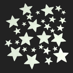 Świecące w ciemności gwiazdki 30 sztuk Rex London fluorescencyjne gwiazdeczki do naklejania na ściany, sufity i inne przedmioty
