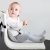 Szelki do krzesła do karmienia dla niemowlaka,  mobilne krzesełko do karmienia Mini Chair, 6 m+, jasnoszare, Minimonkey
