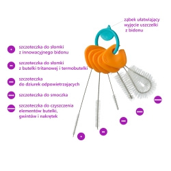Komplet 5 szczoteczek do bidonów i słomek b.box