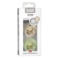 BIBS 2-Pack S Sand & Pistachio Smoczek Uspokajający kauczuk Hevea dwupak smoczków 0-6 miesięcy