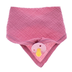 Hi Little One Śliniak muślinowy bandanka z zawieszką na smoczek muślinowa bandana Baby Pink Dark