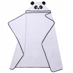 Okrycie kąpielowe 120x100 cm ręcznik z kapturkiem Animals Panda DuetBaby 326 białe