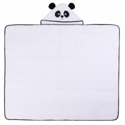 Okrycie kąpielowe 120x100 cm ręcznik z kapturkiem Animals Panda DuetBaby 326 białe
