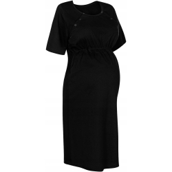 Koszula nocna ciążowa Infantilo LUNA czarna koszula dla kobiet karmiących rozmiary M, L, XL, XXL