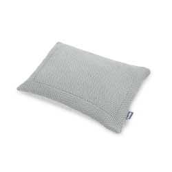 Komplet do łóżeczka dziergany z muśliną Sensillo zestaw SZARY kocyk 100x80 cm poduszka 40x30 cm