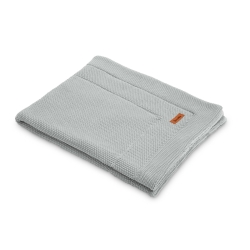 Komplet do łóżeczka dziergany z muśliną Sensillo zestaw SZARY kocyk 100x80 cm poduszka 40x30 cm