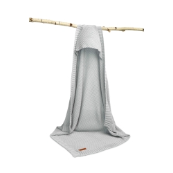Otulacz bambusowy kocyk z kapturkiem 90x85 cm Sensillo 100% Bamboo Gift szary
