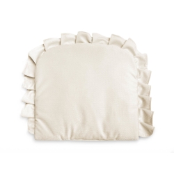 Poduszeczka z falbanką VELVET kość słoniowa Sensillo poduszka 35x25 cm
