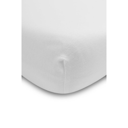 Sensillo prześcieradło Jersey DeLuxe z gumką do łóżka 120x60 cm Białe