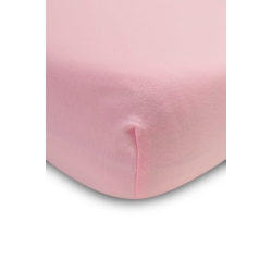 Sensillo prześcieradło Jersey DeLuxe z gumką do łóżka 120x60 cm Różowe