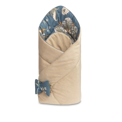 Sensillo rożek becik niemowlęcy dwustronny VELVET bawełna MAROKO BEŻOWY 75x75 cm