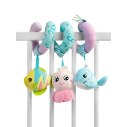 Wielofunkcyjna sprężynka zawieszka do wózka, fotelika łóżeczka Sensillo OŚMIORNICA spirala edukacyjna