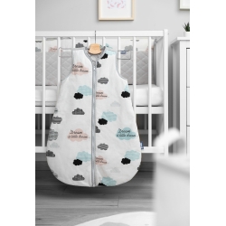 Śpiworek do spania Sensillo CHMURKI rozmiar S 45x70 cm kombinezonik dla dziecka 0-9 miesięcy