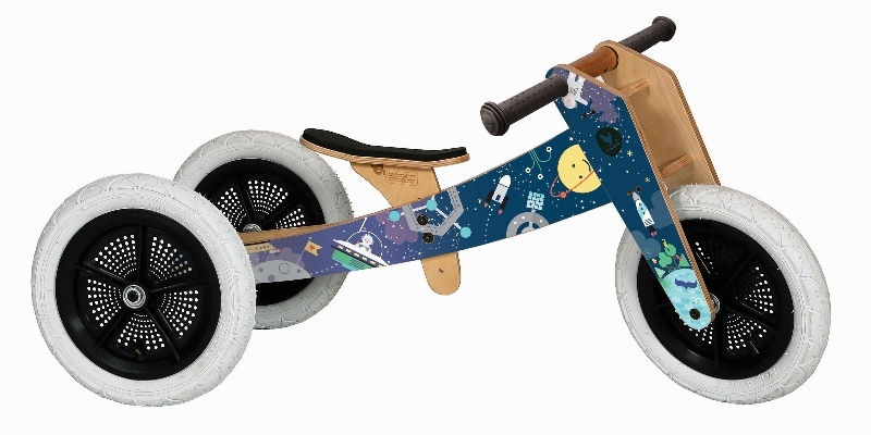 Wishbone Bike Space Drewniany Rowerek Biegowy 3w1 Dla Dziecka Od 1 Do 5 Lat