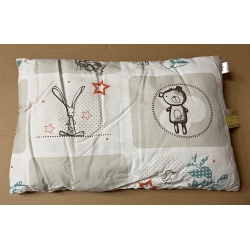 Poduszeczka dwustronna bawełna ANIMALS minky ecru Tega Baby poduszka do łóżeczka, wózka 60x40 cm