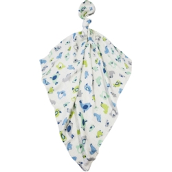 Kocyk otulaczek bambusowy PTASZKI NIEBIESKIE 120x120 cm - pielucha muślinowa bambusowa